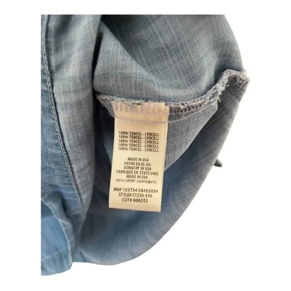 Cloth & Stone Denim Chambray 100% Tencel Off the Shoulder Blouse Top - Size XS - Picture 9 of 12